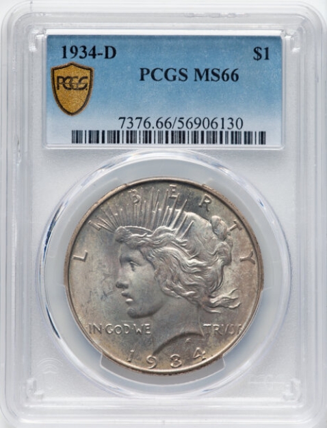 Picture of Peace Silver Dollar MS66 (Varied Year)