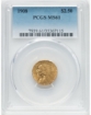 Picture of 1908WM $2.50 Indian Head Quarter Eagle MS61