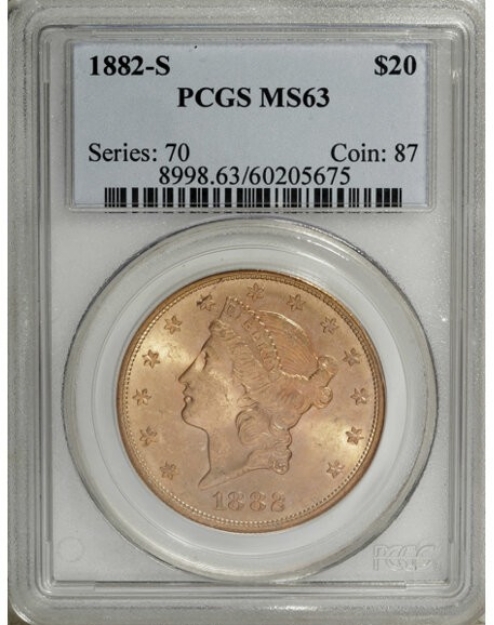 Picture of 1882S $20 Liberty Double Eagle MS63