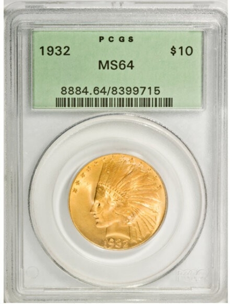 Picture of 1932 $10 Indian Head Eagle MS64