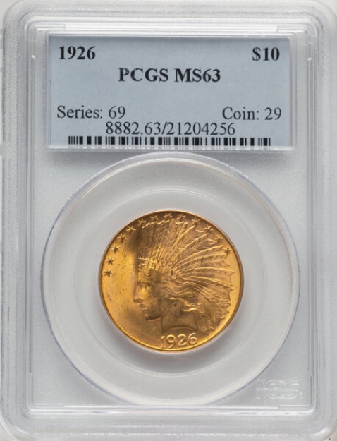 Picture of 1926 $10 Indian Head Eagle MS63