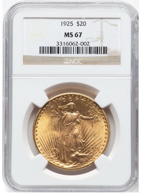Picture of 1925 $20 St. Gaudens Double Eagle MS67
