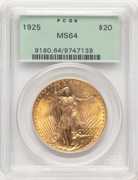Picture of 1925 $20 St. Gaudens Double Eagle MS64