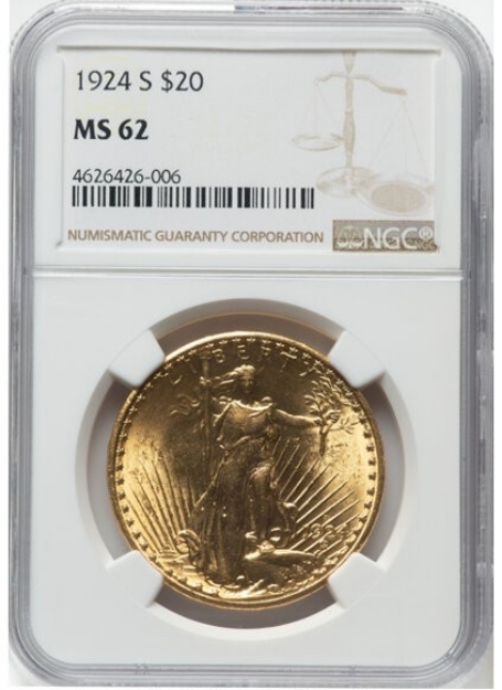 Picture of 1924S $20 St. Gaudens Double Eagle MS62