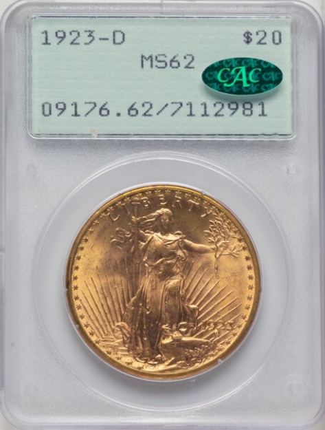 Picture of 1923D $20 St. Gaudens Double Eagle MS62