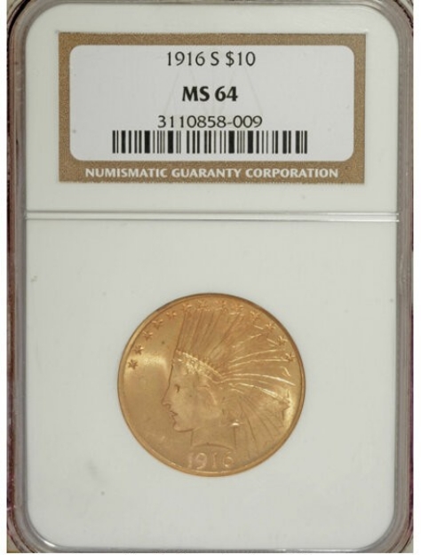 Picture of 1916S $10 Indian Head Eagle MS64