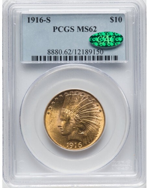 Picture of 1916S $10 Indian Head Eagle MS62