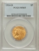 Picture of 1914D $5 Indian Head Half Eagle MS65