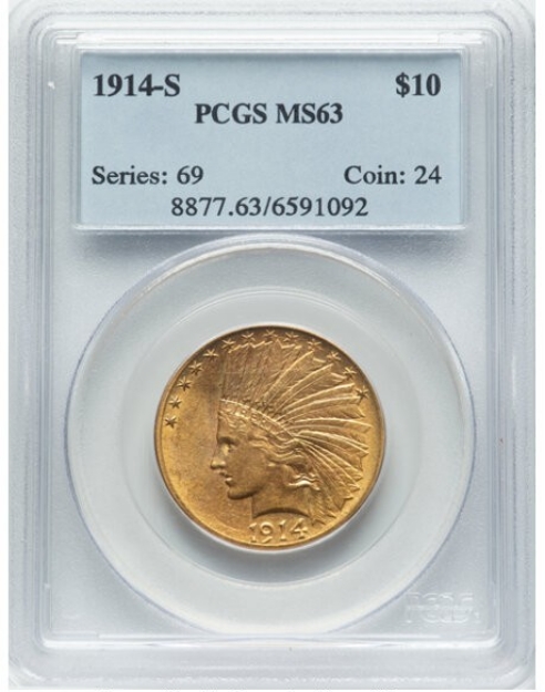 Picture of 1914S $10 Indian Head Eagle MS63