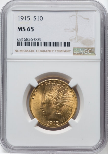 Picture of 1915 $10 Indian Head Eagle MS65