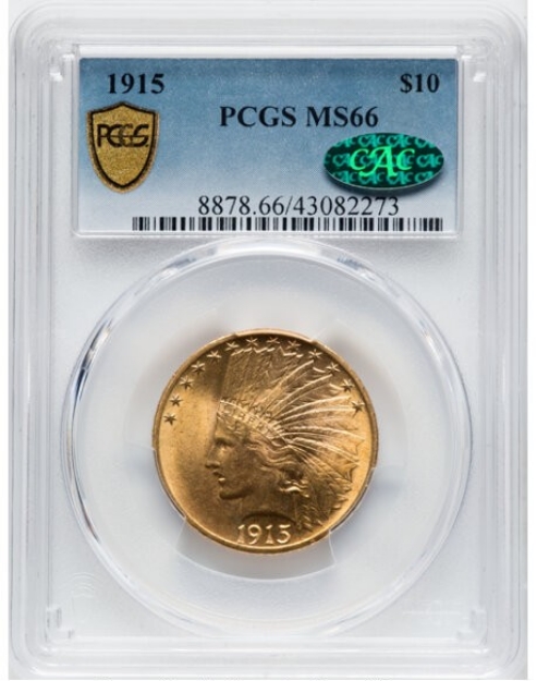 Picture of 1915 $10 Indian Head Eagle MS66