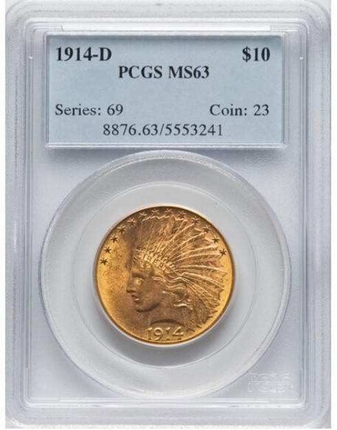 Picture of 1914D $10 Indian Head Eagle MS63
