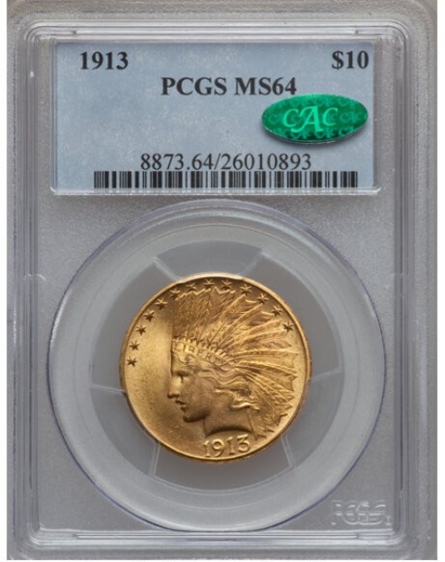 Picture of 1913 $10 Indian Head Eagle MS64