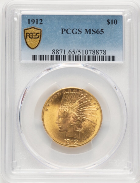 Picture of 1912 $10 Indian Head Eagle MS65