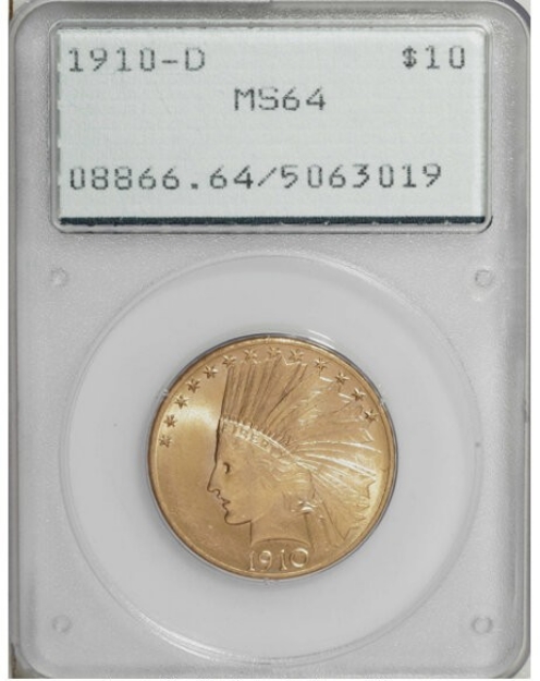 Picture of 1910D $10 Indian Head Eagle MS64